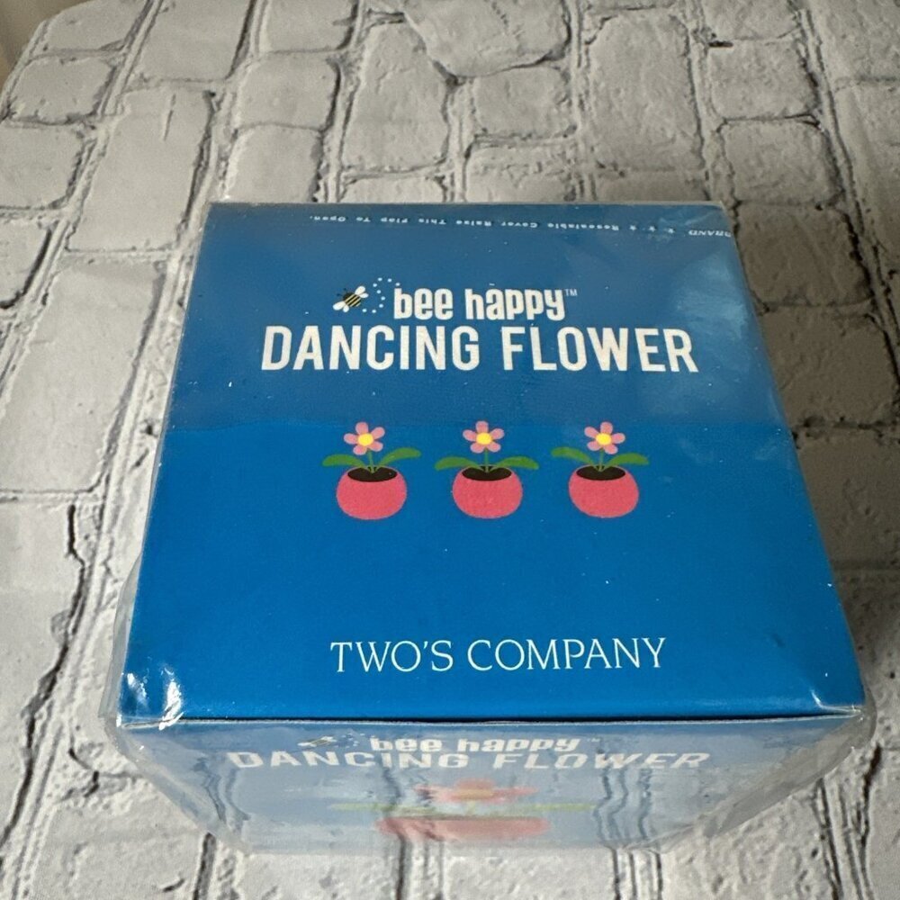 Solar Powered Dancing Pot Flower Figurine Two's Company Bee Happy Pink New - Picture 2 of 6